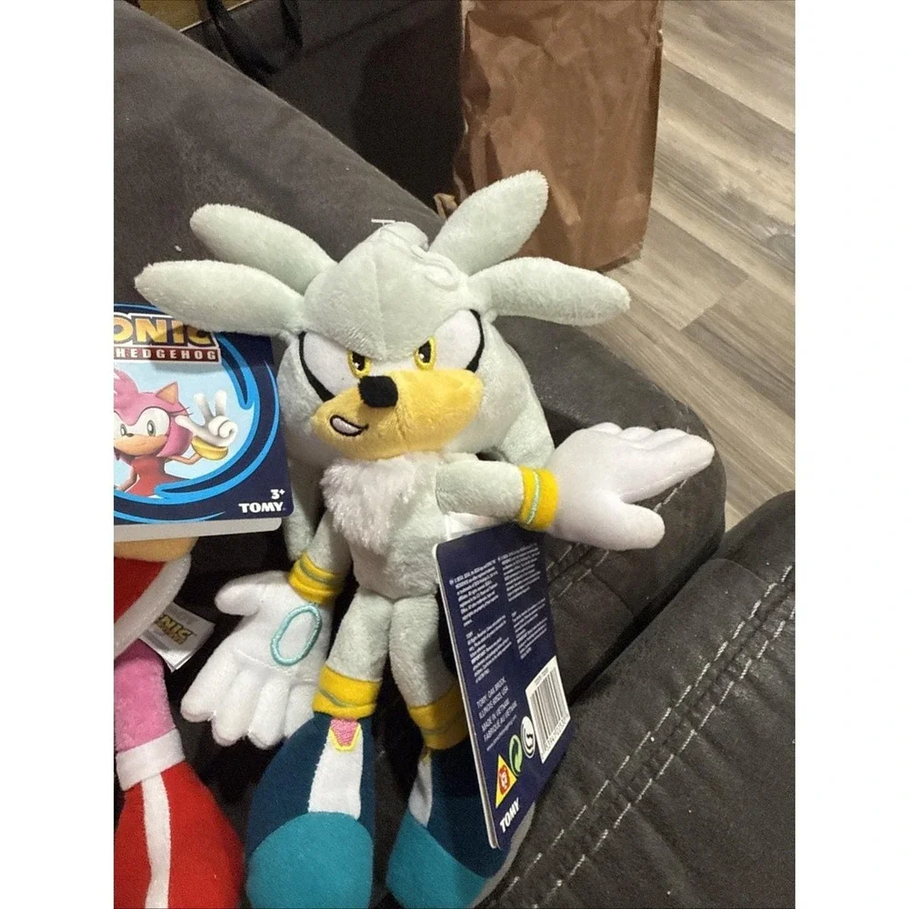 TOMY Sonic The‎ Hedgehog - Silver & Amy Rose Plush 8